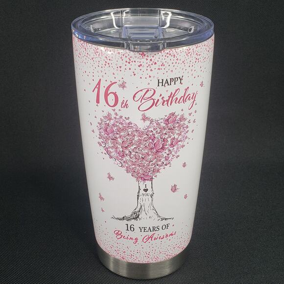 Unbranded Other - Sweet 16 Sixteen Tumbler 20oz Birthday Gift Double Wall Insulated Travel Cup